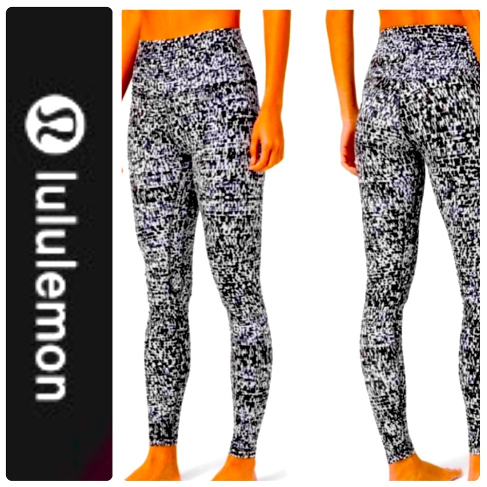 LULULEMON/Align Leggings/Urban Block Ice Grey Black / 2